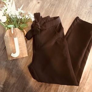 Shinesday Black Dress Trouser w/Fabric Belt Size Small